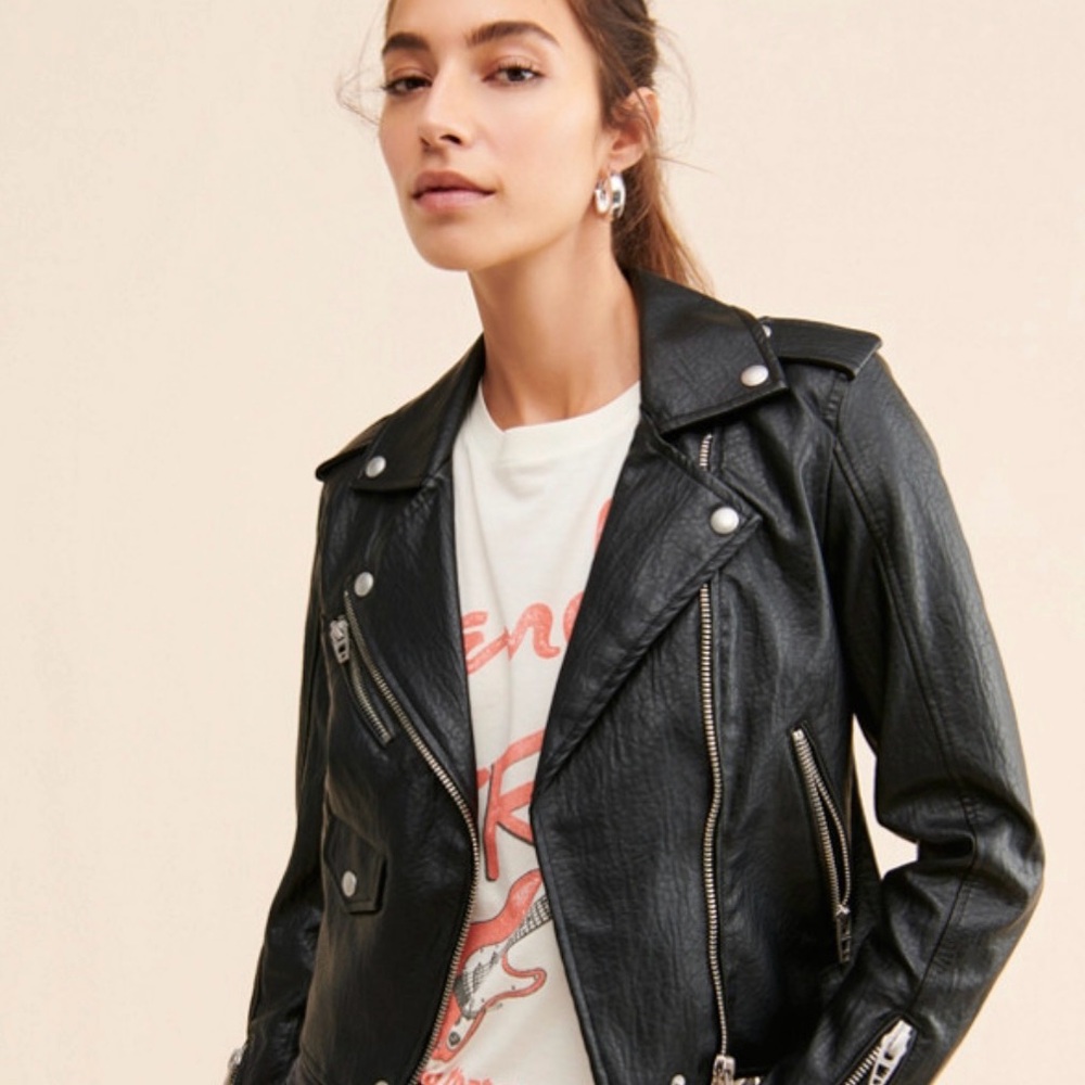 Anthro NYC Vegan Motorcycle Jacket Easy Rider